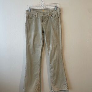 7 for all mankind Beige and Light Green Flared Jeans